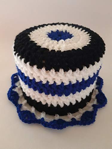 Storchenlädchen Klohut, blau weiß schwarz Klohüte Klopapierhut Klopapierhüte Toilettenpapierhut Toilettenpapierhüte