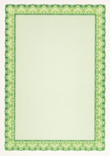 DECAdry Premium Urkunden mit Wasserzeichen (115 g/m², DIN A4), 25 Stück smaragdgrün