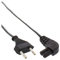 InLine 16654G Netzkabel, Netzstecker auf Euro 8 C7 Stecker, gewinkelt, 2m