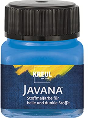 Kreul 90956 - Vernice per tessuti Javana per tessuti chiari e scuri, 20 ml blu vetro, carattere pastoso, per timbrare e stenografare, lavabile dopo il fissaggio