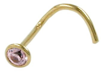 Schmuck Piercing Nasenstecker Zirkonia pink aus 750 Gold 18 kt 2.5 mm inkl. Schmuckbox