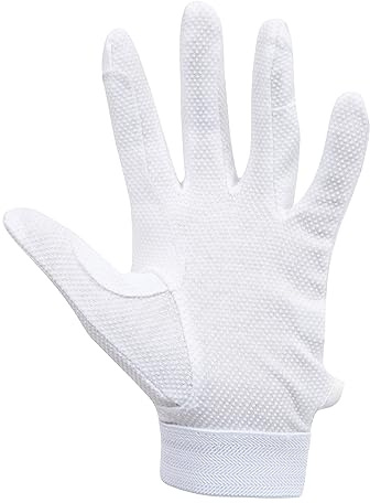 Dublin Track Riding Gloves, White, Adults Medium