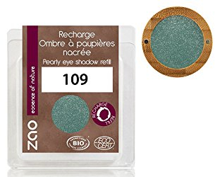 ZAO REFILL Pearly Eyeshadow 109 türkis blaugrün Lidschatten-Nachfüller schimmernd / Perlglanz (bio, Ecocert, Cosmebio, Naturkosmetik)