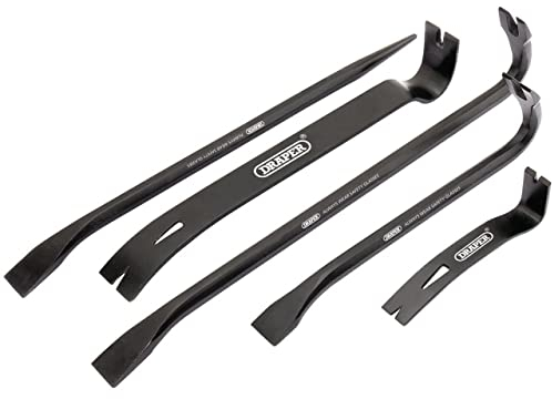 Draper 180mm to 450 mm 5 Piece Wrecking Bar Set | Crowbar Hand Tool |Heavy-Duty Pallet Buster | High Grade Steel Pry Bar | Aligning Bar | 26123