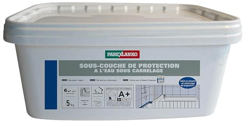 Parexlanko - Sous-couche de protection à l’eau sous carrelage - Beige - Spécial pièces humides - Mur et sol - Pâte prête à l’emploi - 5kg