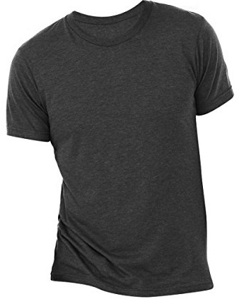 Canvas Mens Triblend Crew Neck Plain Short Sleeve T-Shirt (XL) (Charcoal Black Triblend)
