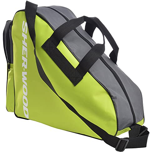 Sherwood Schlittschuhtasche, Inliner-Tasche für Erwachsene und Kinder, Eishockey-Bag, ideal für Rollschuhe und Eislaufschuhe (Grün)