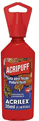 Acrilex 35 ml acripuff heatpuff Pintura de Tela, Color Negro