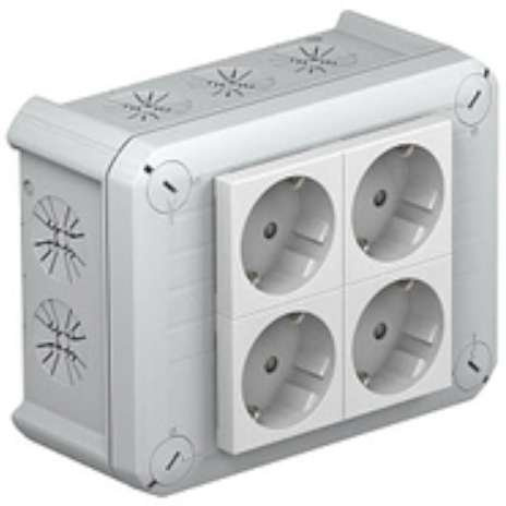 BETTERMANN Cable Junction Box 4 Schuko Sockets T 100 4MSD WS