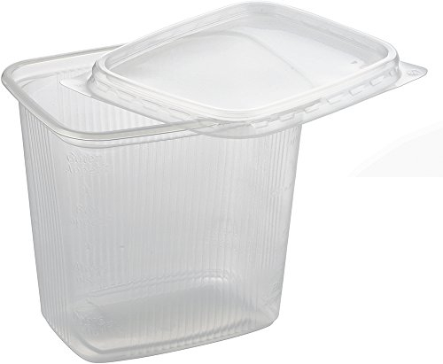batania 250 x Feinkost Verpackungsbecher mit Deckel | 500 ml, Transparent, BPA-frei, Phthalat-frei, Drehverschluss, Flip-Top, Lebensmittelaufbewahrung, Take-Out, 500 Milliliter