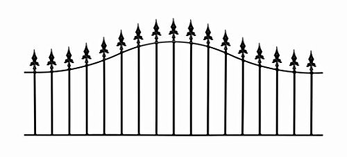Saxon Spear Top Garden Fencing Panel 1830mm (6ft) GAP x 660mm High shaped arched wrought iron metal fence railing SA04