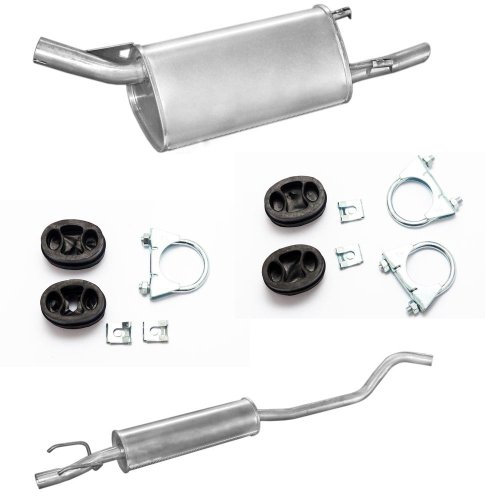 1.0i12V KOMPLETT AUSPUFF MITTELTOPF ENDTOPF + MONTAGESATZ