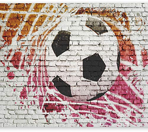 Wallpaper - Wall Mural 350x256 cm Non-Woven Premium Art Print Fleece Wall Mural Decoration Poster Picture Design Modern Football 10110902-4