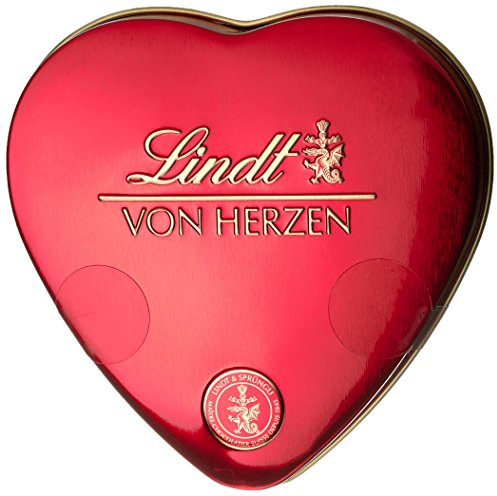 Lindt Von Herzen, liebevolle Mischung feiner Mini-Pralinés, je 2 Mini Pralinés der Sorten Vollmilch Krokant, Marc de Champagne und Orangen-Marzipan, glutenfrei, 30g