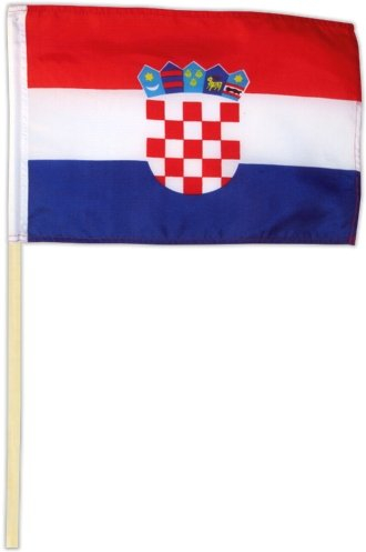 Fahne Flagge Kroatien 30 x 45 cm mit Stab