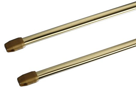 Liedeco Scheibenstange Standard, 11 mm Cafehausstange, 2 Stk vermessingt, 030-050 cm ausziehbar