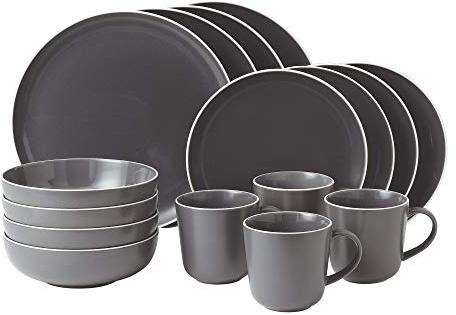 Royal Doulton Geschirr, Schiefer, Grau, 16 Teile
