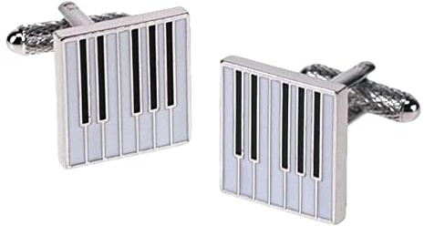 Square Shaped Piano Keys Cufflinks - Music Keyboard In Onyx Art Box