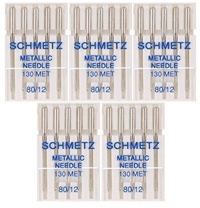 Metallische Maschinennadeln, Größe 12/80, 5 Stück