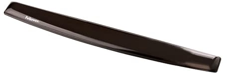 Fellowes Gel Crystal - Reposamuñecas ergonómico para teclado de gel transparente, base antideslizante, color negro