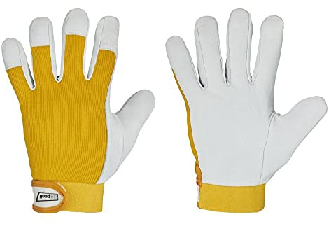 STRONGHAND Schutzhandschuhe Nappaleder-Handschuhe KHANPUR, gefüttert, mit Klettverschluß, Gr. 8