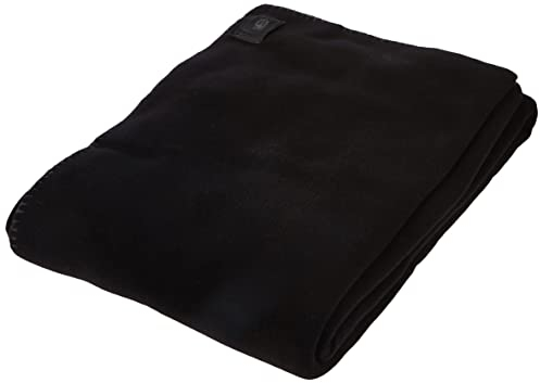 Soft-Fleece-Decke – Polarfleece-Decke mit Häkelstich – flauschige Kuscheldecke – 110x150 cm – 980 black – von 'zoeppritz since 1828', 103291-980-110x150