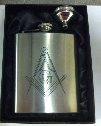 7oz Hip Flask Masonic can be Personalised Engraved Free hf7gb7oz