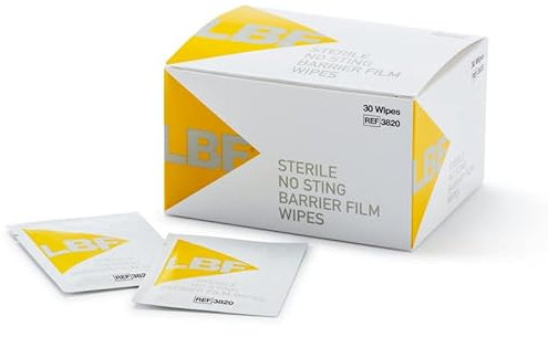 CliniMed LBF Sterile No Sting Barrier Film Wipes, Protective, Quick Dry Skin Barrier Wipes - 30 pcs