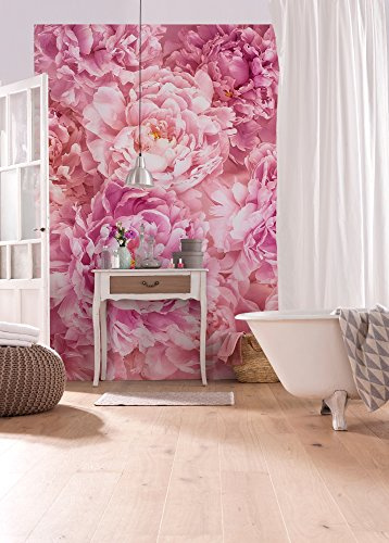 Komar XXL2-009 184 x 248 cm Soave Soft Peonies Flower Floral Wallpaper Mural - Pink (Pack of 2)