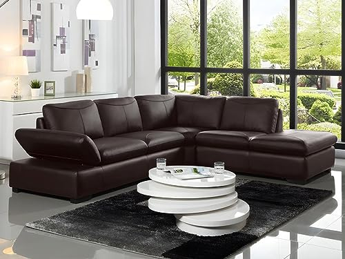 Kauf-Unique Ecksofa Leder - Ecke Rechts - Braun - Onyx II