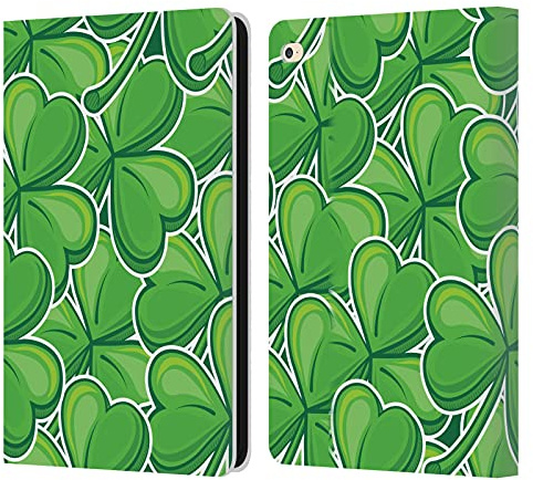 Head Case Designs Sticker Shamrock Muster Leder-Wallet-Hülle Kompatibel mit Apple iPad Air 2 (2014)