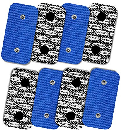 TENSPAD SILVER 8 Elektroden mit silbernem Muster für Compex, 50x100 mm mit 2 SNAP-Anschlüssen