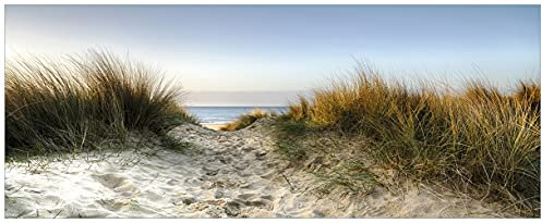 Wallario selbstklebendes Poster - Weg durch die Dünen zum Strand am Meer, Aufkleber in Premiumqualität, Klebefolie Größe: 80 x 200 cm XXL-Poster
