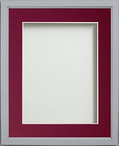 Frame Company Drayton Range 14x11-inch Grey Picture Photo Frame with Plum Mount For Image Size A4
