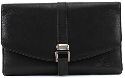 Windrose Schmucktasche XL Nappa/schwarz (Vollrindleder) - Hochwertige Handarbeit - Breite 23 cm - Vollrind Nappa