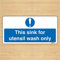 This Sink For Utensil Wash Only Sign/Notice (Self - Adhesive) - make everyone aware of risks and procedures