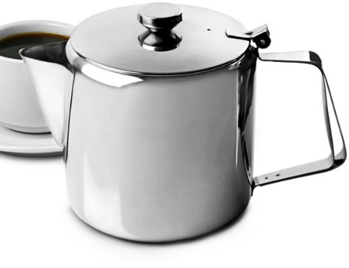 Teapot Mirror Finish 48oz / 1.5ltr | Stainless Steel Teapot, Metal Teapot | 7.5 Cup Teapot, Cafe Teapot, Diner Teapot