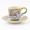thatsArte.com - Italian Ceramic Espresso Cup & Saucer Raffaellesco, Deruta - Hand Painted Cup, Made in Italy Ceramics, Handmade Coffee Cups, Small Cup Pottery, Italian Ceramics Deruta, Italian Pottery