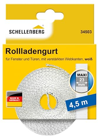 Schellenberg 34503 Sangle pour volet roulant, 23 mm, 4,5 m, Blanc