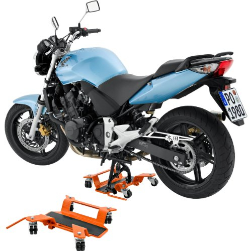 Hi-Q Tools Montageständer Motorrad Ständer Motorradheber Rangierhilfe bis 250kg für Hauptständer, Unisex, Multipurpose, Ganzjährig, Stahl, orange