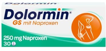 Dolormin® GS – bei Gelenkschmerzen zum Beispiel durch Arthrose – wirkt bis zu 12 Stunden – mit Naproxen – 30 Tabletten
