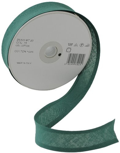 Inastri Trimz 25/5/5 mm Cotton Bias Binding, Bottle Green 74 – Double‑Fold Sewing Tape for Quilting, Dressmaking & DIY Crafts
