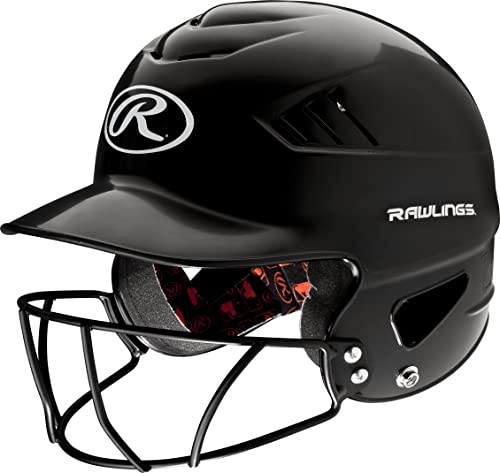 Rawlings | COOLFLO Batting Helmet | 6 1/2 - 7 1/2 One Size Fits Most | Black + Facemask
