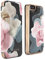 Ted Baker® KNOWANE Handyhülle für iPhone 5 / 5S / SE (2016) (4.0” Zoll) Folio Hülle Designer Schutzhülle Damen Flip Book Cover Etui/Case mit Schminkspiegel, Porzellanrose auf Schwarz