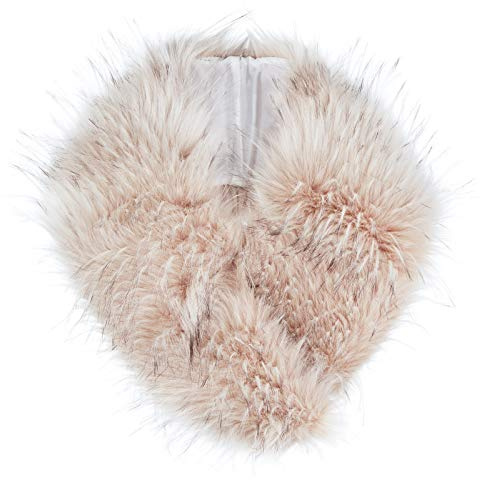 Futrzane Classic Collo - Colli Pelliccia Sintetica per Cappotto - Sciarpa Donna (Avorio Classic)