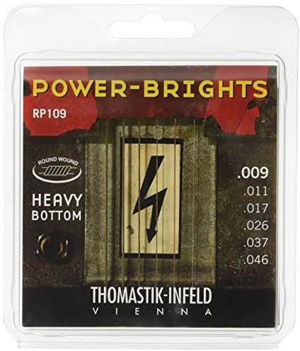 Thomastik-Infeld, Corde per chitarra elettrica Power Brights Series, Set, Heavy Bottom RP109 Light .009-.046w