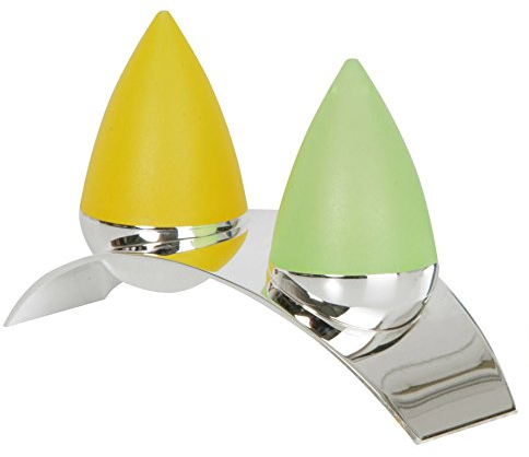 artra design GmbH Pfeffer & Salzstreuer, versilbert Salzstreuer Pfefferstreuer Silber gelb grün, 16x4x9,5h