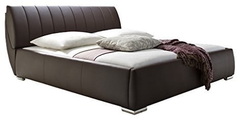 sette notti Polsterbett Bett 200x200 Braun mit Bettkasten, Kunstleder-Bett mit Liegefläche 200x200 cm, Bern Art Nr. 666-99-60000