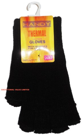 1 Paar handliche Thermo-Winterhandschuhe, fingerlos, Einheitsgröße, Schwarz , Einheitsgröße