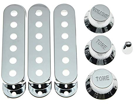 KAISH ST Strat Tonabnehmer aus verchromtem Kunststoff, 52 mm, Polabstand und 5-Wege-Schalter-Spitze für USA Stratocaster/Strat